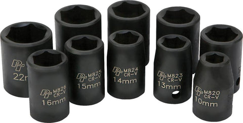 10 Pc 1-2" Met Imp Skt Set Sha Llow
