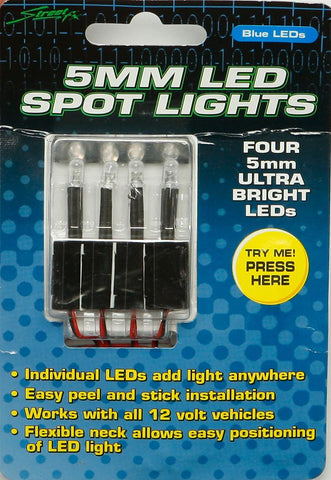 5mm Led Spot Lights Blue 4-pk
