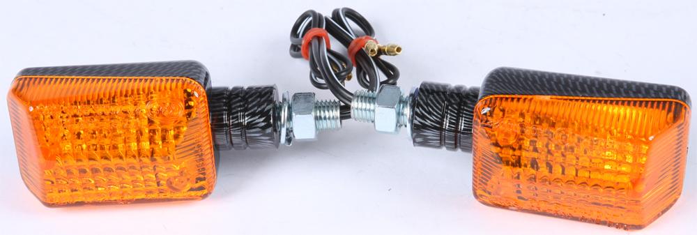 Universal Signal Lights Carbon W-amber Lens