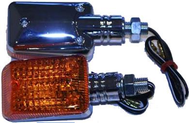 Universal Signal Lights Chrome W-amber Lens