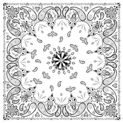 Bandanna White Paisley