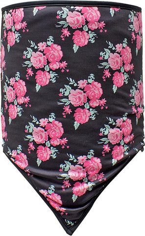 Combo Gaiter Cozy Fleece Skull Flower Black