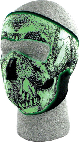 Full Face Mask (blk-wht Skull Glow)