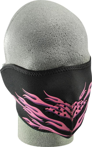 Half Face Mask Pink Flames
