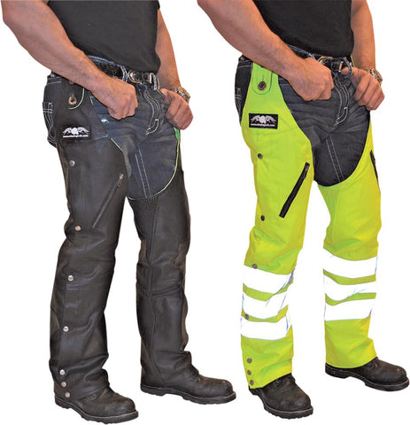 D.O.C. Reversible Chaps Black/Hi-Viz S