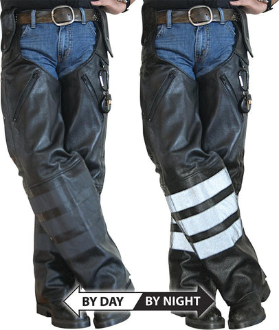 Black Ops Leather Hook Chaps Black S