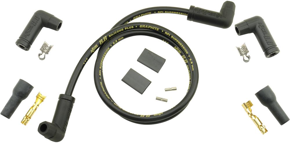 2 Plug Wire Set Black 8.8mm