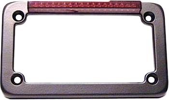 Led License Plate Frame Black W-red Lens