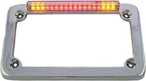 Led License Plate Frame Chrome W-turn Signals