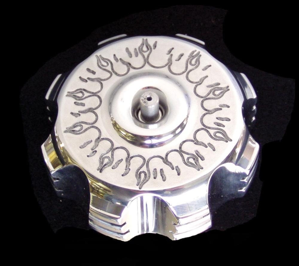 Billet Gas Cap (black Flames)