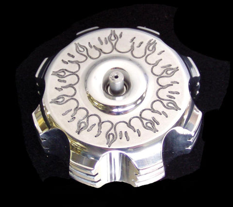 Billet Gas Cap (black Flames)