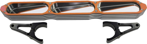 3-Panel Rear View Mirror W/Bezel Orange 2"