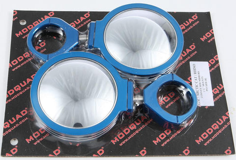 Billet Side Mirrors Round Blue 1.75"