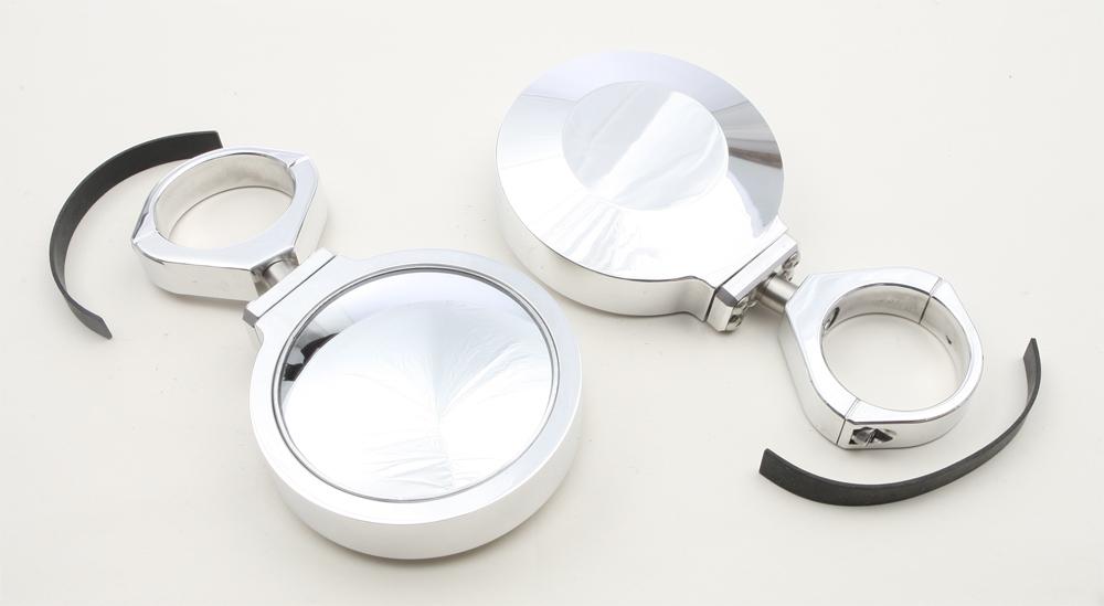 Billet Side Mirrors Round Polished 2"