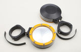 Billet Side Mirrors Round W/Bezel Yellow 2"