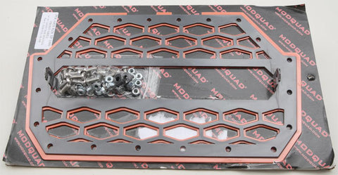 2-panel Front Grill Black-orange W-light Mount
