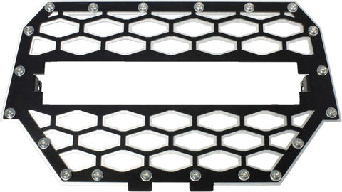 2-panel Front Grill Black-silver W-10" Light Bar