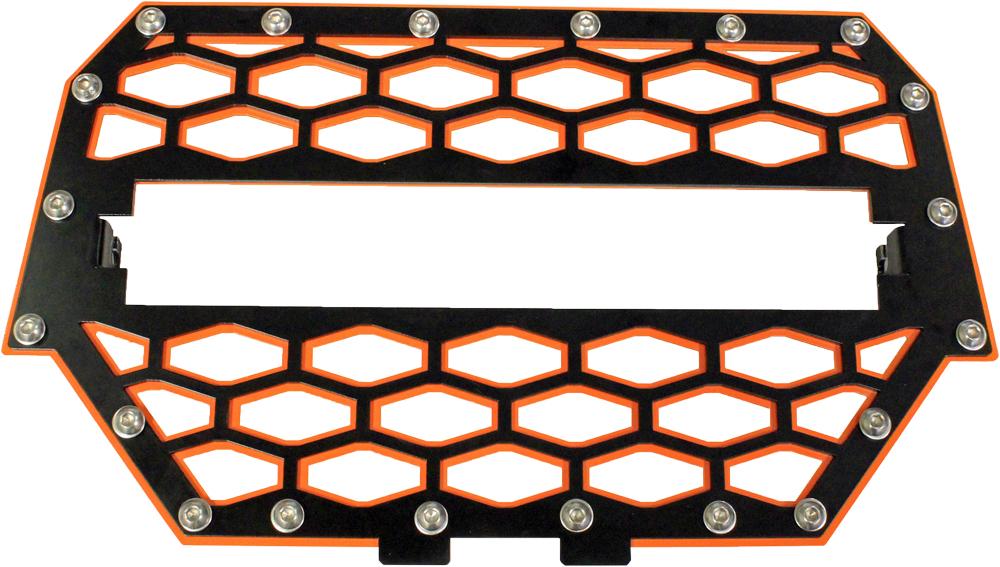 2-panel Front Grill Black-orange W-10" Light Bar