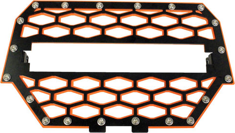 2-panel Front Grill Black-orange W-10" Light Bar