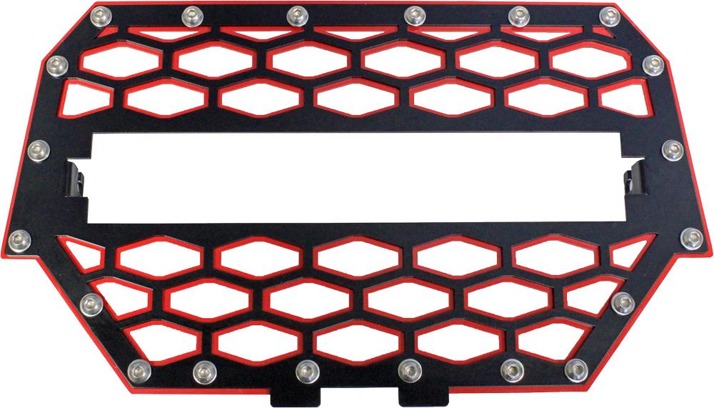 2-panel Front Grill Black-red W-10" Light Bar