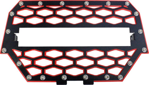 2-panel Front Grill Black-red W-10" Light Bar