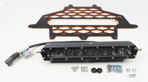 2-panel Front Grill Black-orange W-10" Light Bar