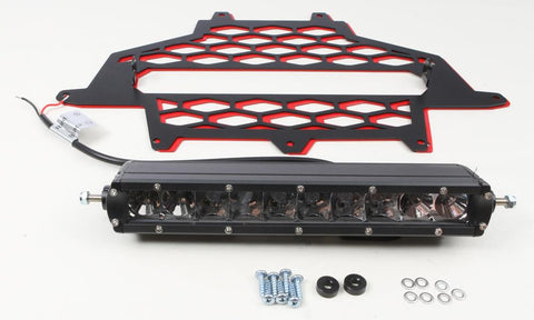 2-panel Front Grill Black-red W-10" Light Bar
