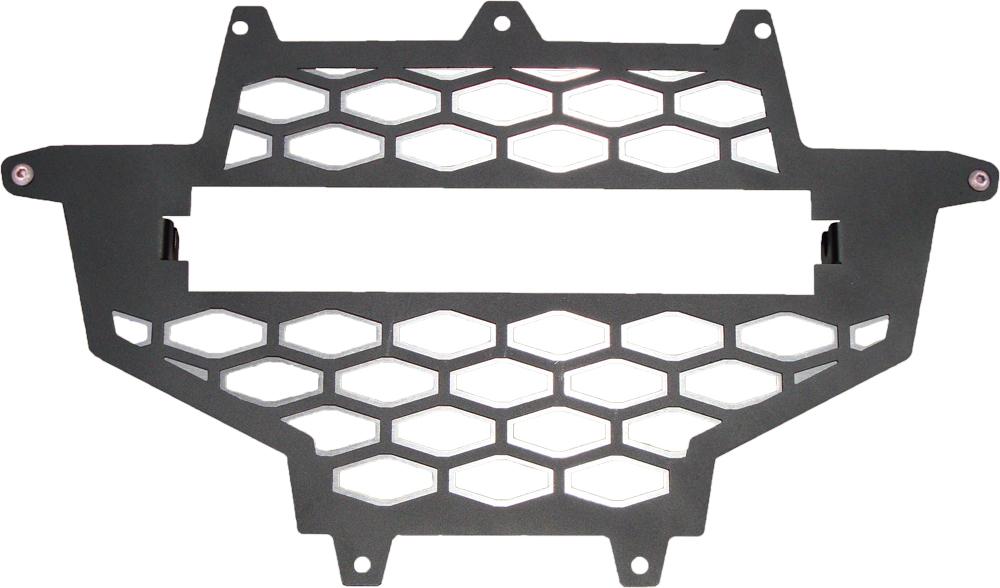2-panel Front Grill Black-silver W-light Mount