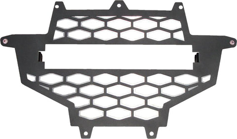 2-panel Front Grill Black-silver W-light Mount