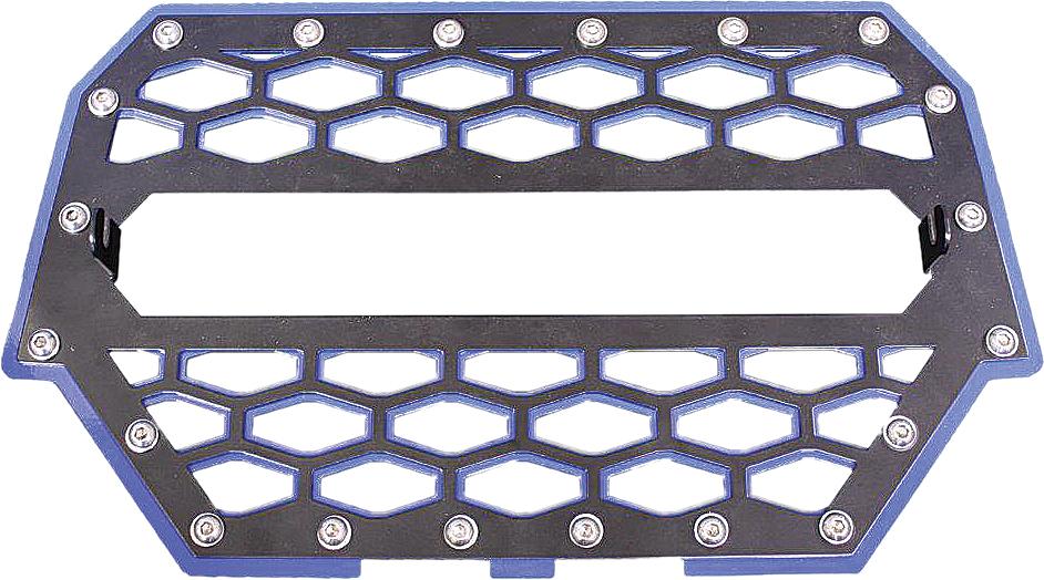 2-panel Front Grill Black-blue W-light Mount