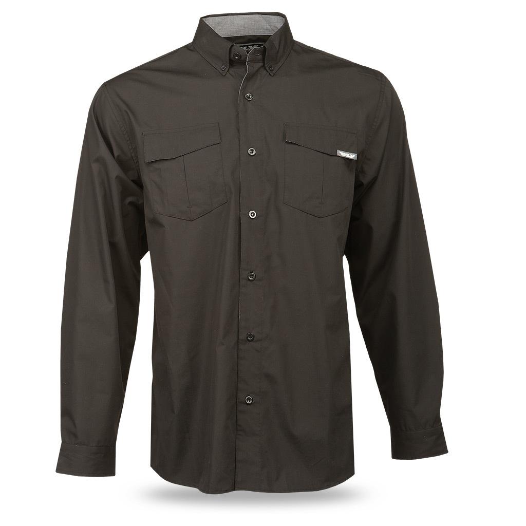 Button Up L/S Shirt Black 2X