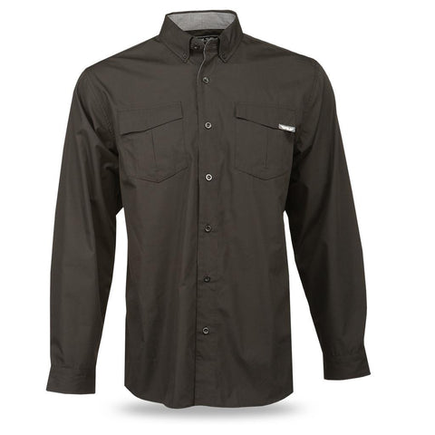 Button Up L/S Shirt Black 2X