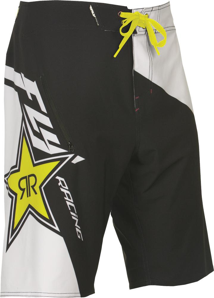 Rockstar Boardshort White/Black/Yellow Sz 30