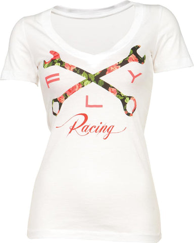 Crossrose V-Neck Tee White 2X