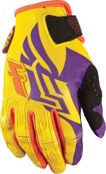 Kinetic Girl's Gloves Yellow-orange-purple Sz X