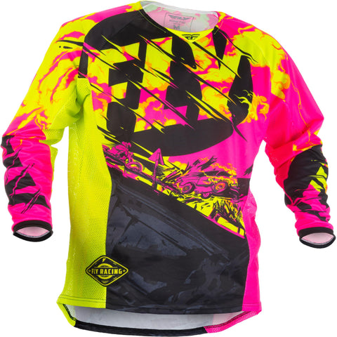 Kinetic Outlaw Jersey Black/Pink/Hi-Vis Yx