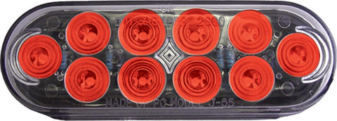 Trailer Light 6" Oval Euro 10 Led (red)