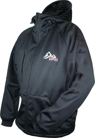 Ladies Hooded Tech Shell Black-pink M