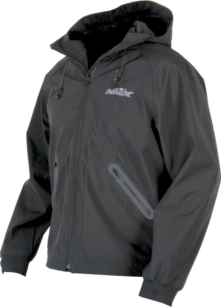Hooded Tech Shell Men's Black- Grey Logo S