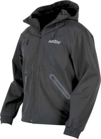 Hooded Tech Shell Men's Black- Grey Logo S