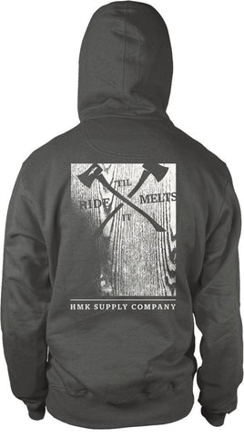 Woodblock Full Zip Hoodie Grey 2x