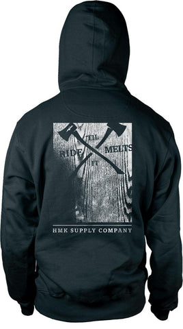 Woodblock Full Zip Hoodie Black S