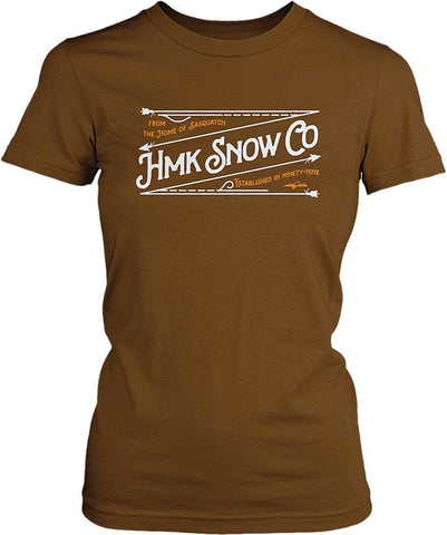 Wmn Stitch Tee L Brown