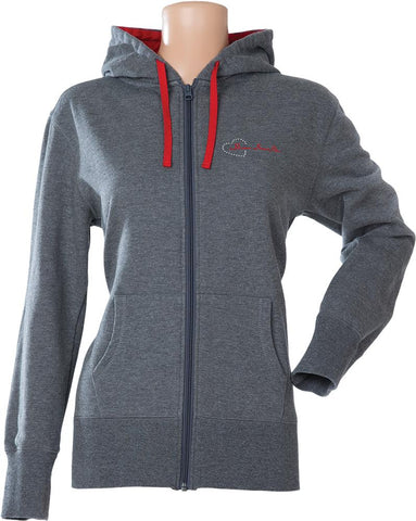 Heart Snow Hoodie Red M