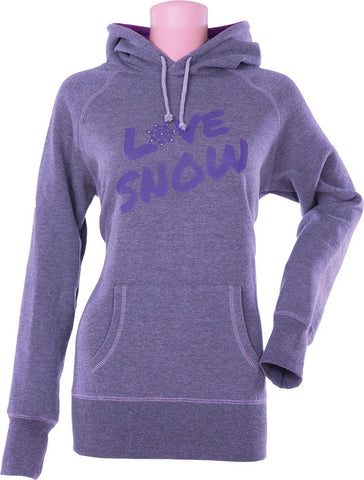 Love Snow Pullover Hoodie Purple L