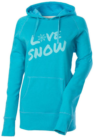 Love Pullover Hood Lg Aqua