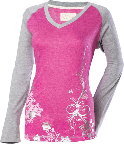 Rag L-s Tee Heather Xl Gray-fuschia