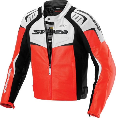 R-t Leather Jacket White-red E56-us46