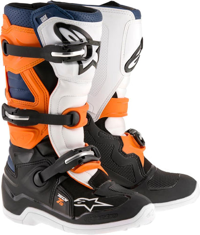 Tech 7S Boots Black/Orange/White/Blue Sz 8