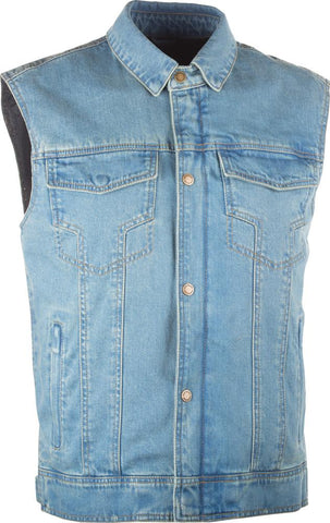 Iron Sights Denim Vest W/Traditional Collar Blue X